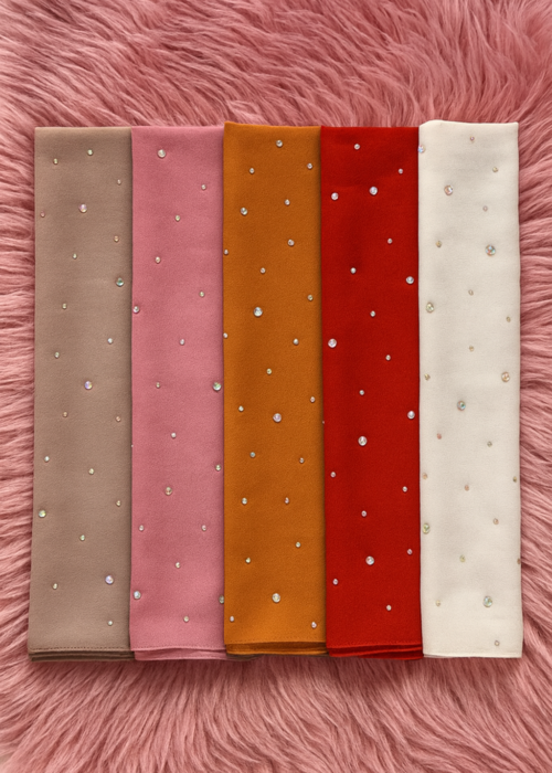 Voils Strassés crêpe mousseline