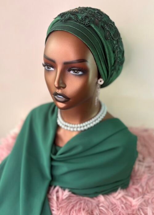 ENSEMBLE décoré vert émeraude